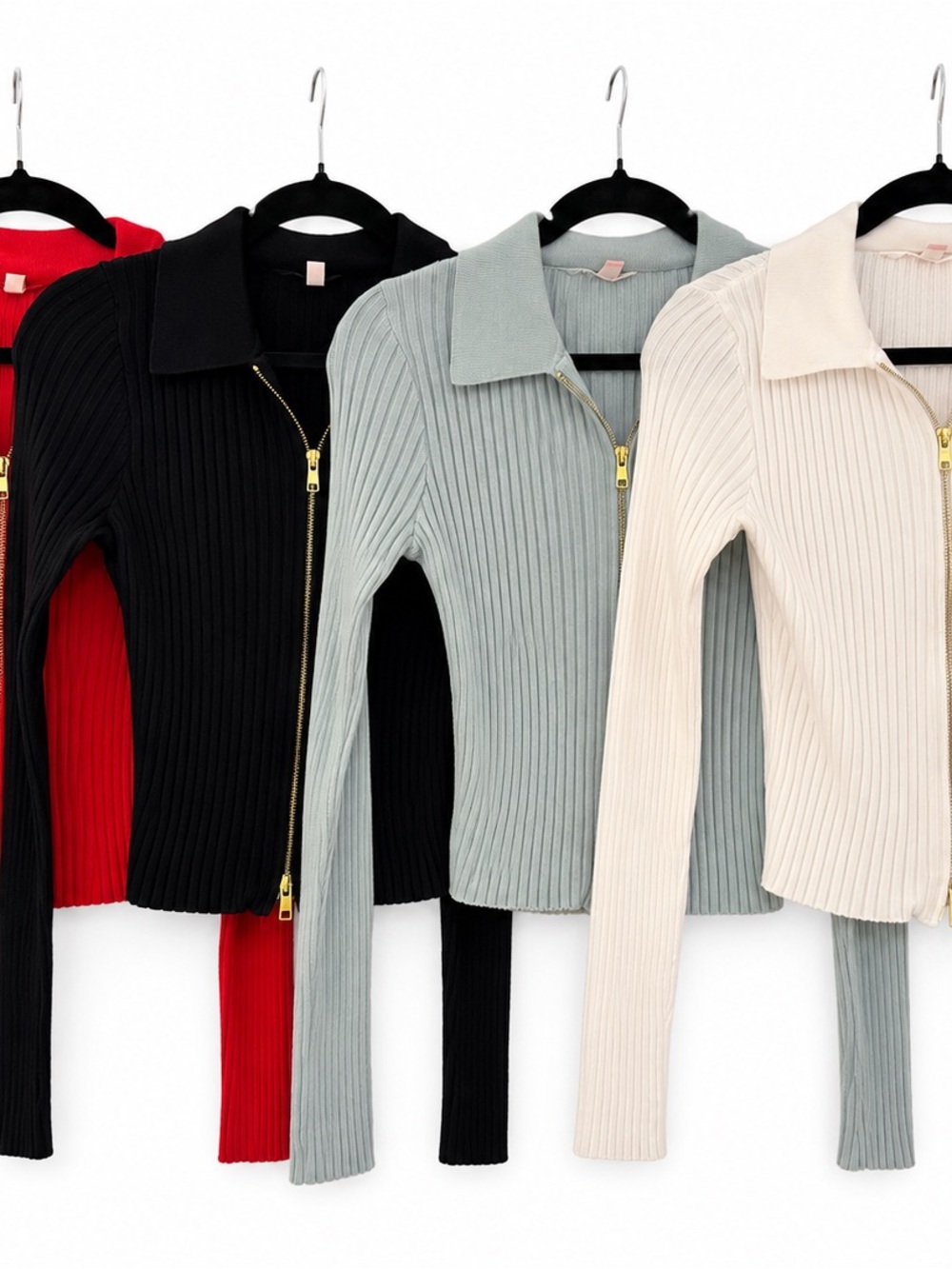 No Boundaries Ribbed Zip-Up Cardigan 4-Piece Bundle – Size Small